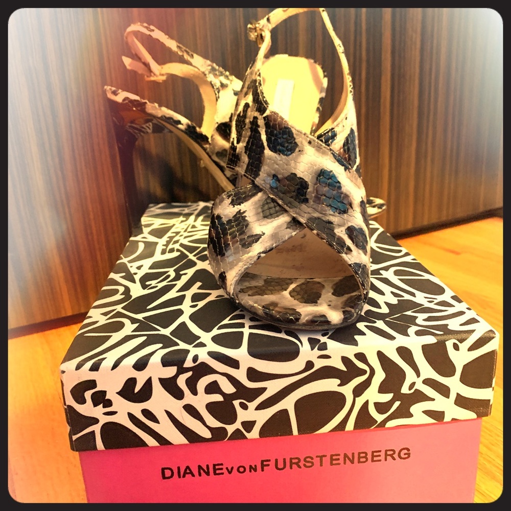 DVF animal print open toed sandals